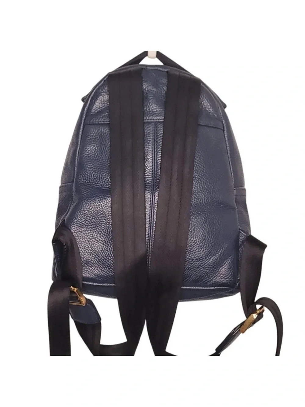Marc Jacobs Varsity Pack Navy Leather  Backpack with Gold Hardware